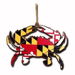 Maryland Flag Crab Metal Ornament - NEW Fast Ship
